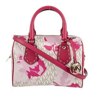 🌸 NWT Michael Kors Aria Small Satchel – Pink Floral 🌸